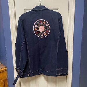 Erica Brooke Collection bejeweled blue jean plus size jacket size 24